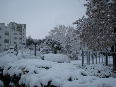 В Анапе снег....